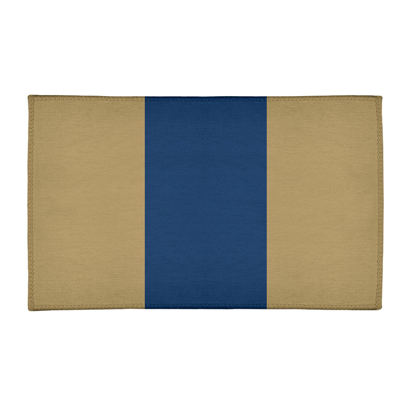 Tapis rayé doré / bleu marine, Rectangle 3 pi x 5 pi