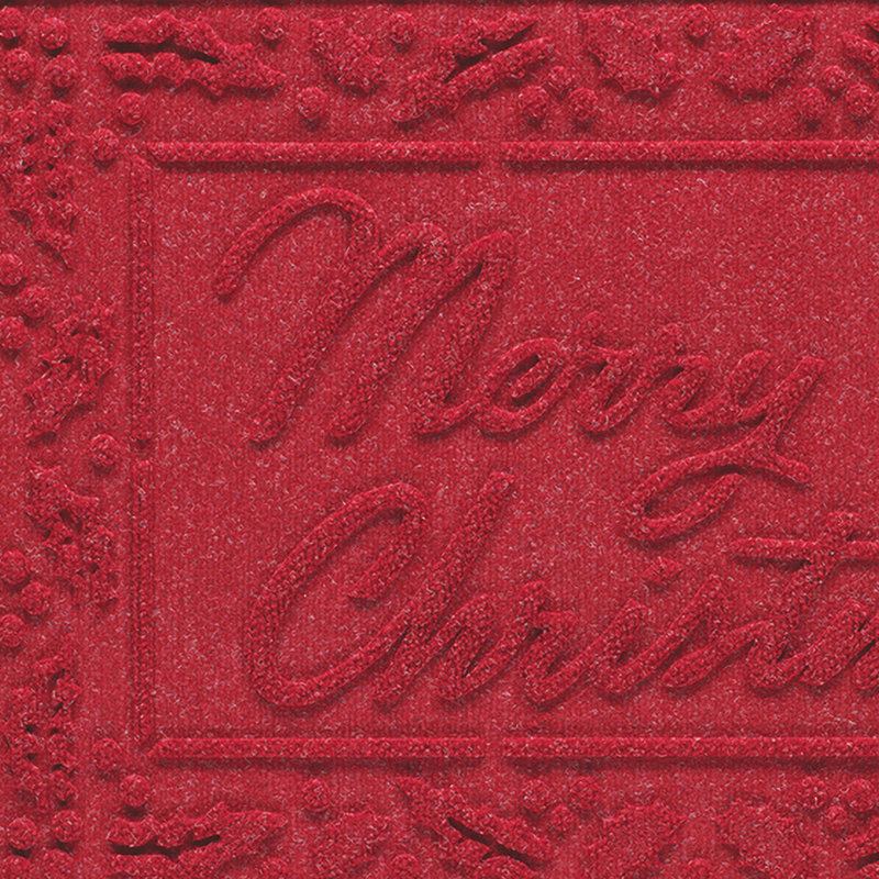 Paillasson intérieur 23 po x 35 po WaterHog Merry Christmas, Rouge