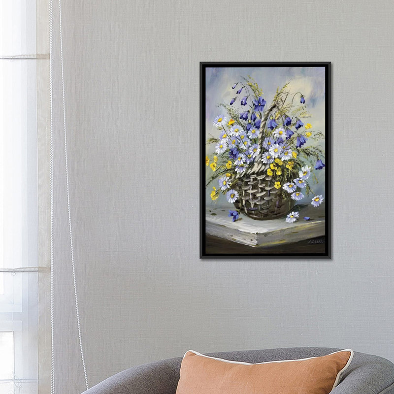 « basket colour », reproduction sur toile, H 26 po x l 18 po x P 1,5 po, Toile avec cadre noir, Pas de tapis