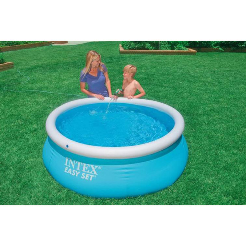 Piscine gonflable en plastique, L 6 pi x H 20 po, Bleu / blanc
