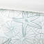 Très grand lit - coton, blanc avec broderie bleu foncé, édredon 100% surdimensionné et confortable, jupe de lit, 2 taies décoratives