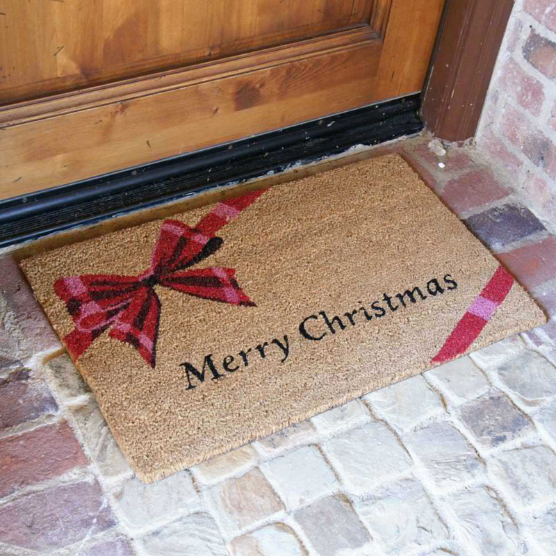 Un cadeau ! joyeux noël 30 po x 18 po tapis de porte extérieur antidérapant