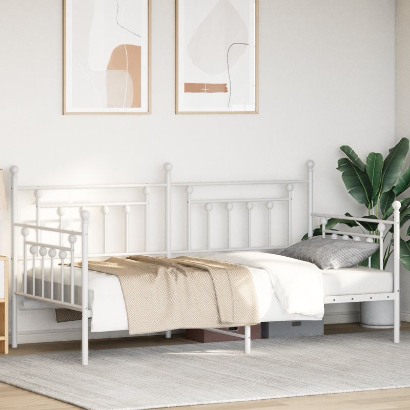 Daybed Frame Steel, White, European Single (90 x 200 cm)