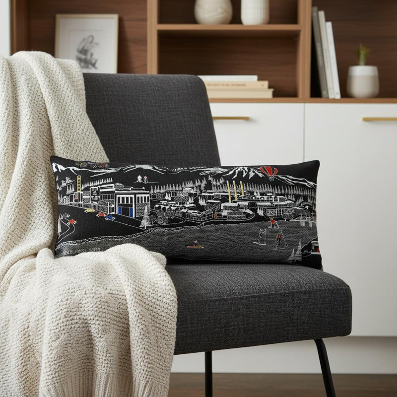 Coussin lombaire 14 "x 35" London, Gris, 14 po x 35 po, Bend Nighttime
