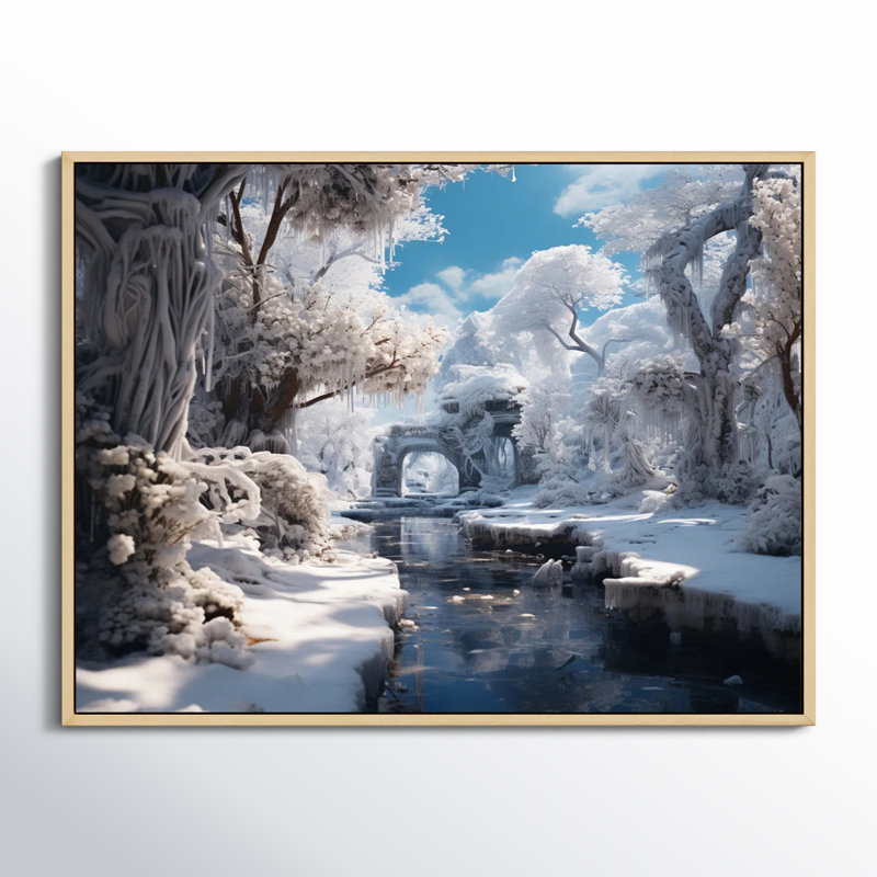 Winter River Harmony I, Cadre naturel flottant, H 24 po x l 32 po x P 1 po