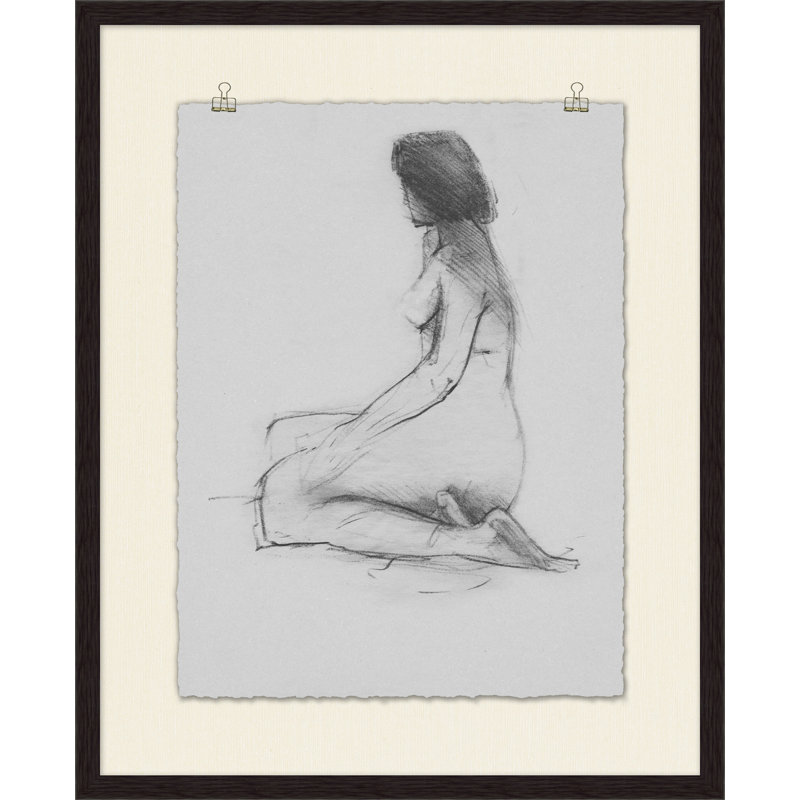 Figure Study 1' Framed Print on Glass