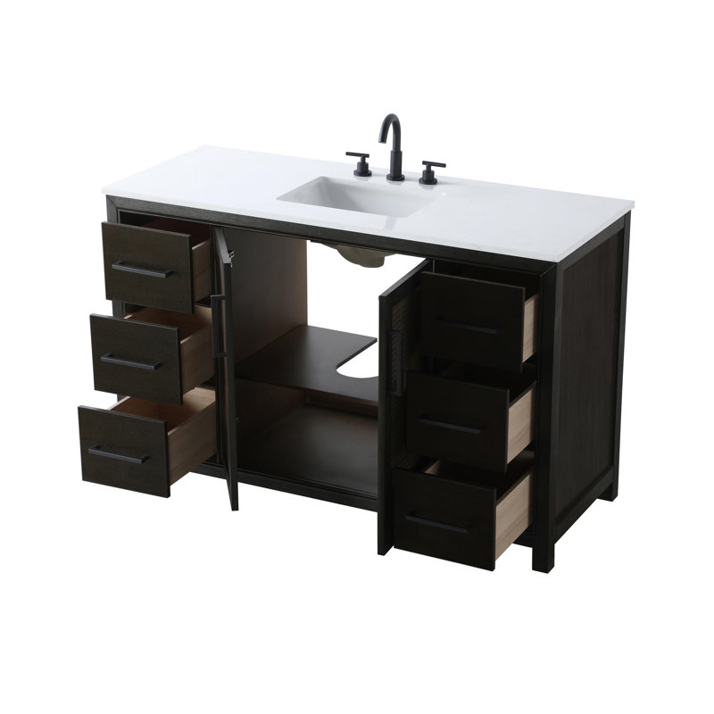 Meuble-lavabo simple 54 po, Chêne chocolat