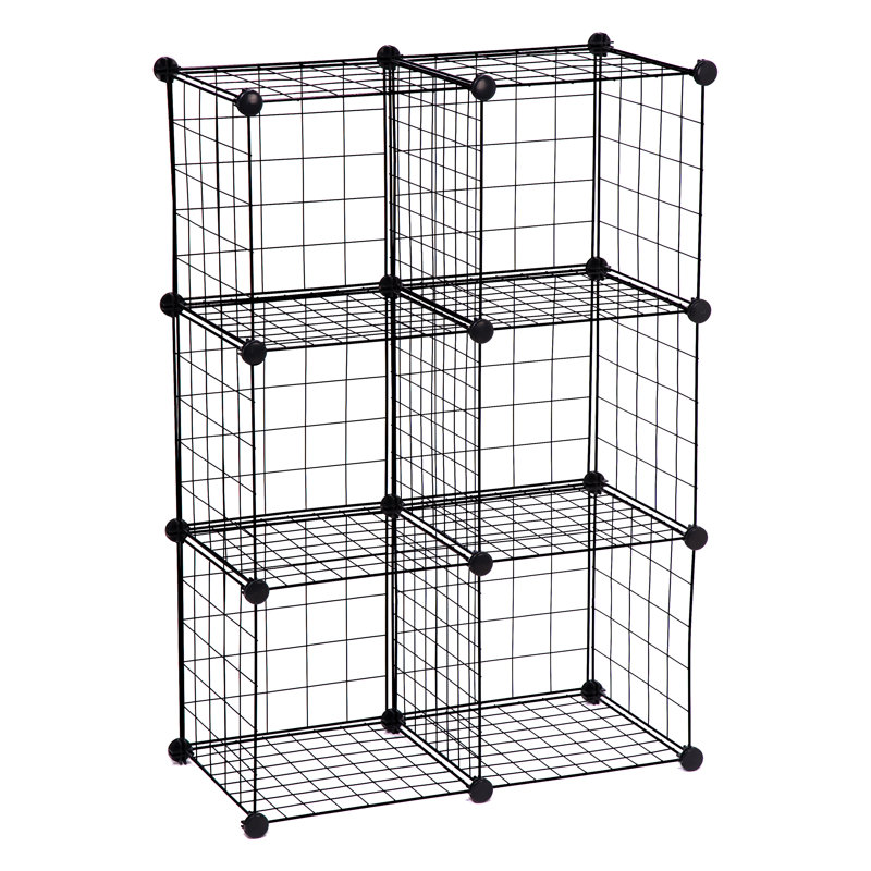 Modular 6-Cube Shelving Unit (43'' H X 29'' W X 14.5'' D), Black