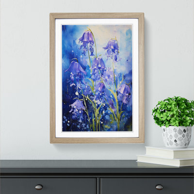 Bluebell Flower Action Painting - Framed Print