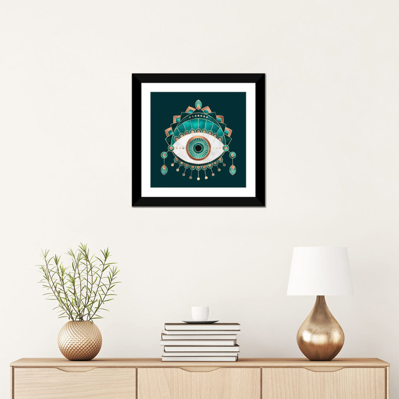 «Eye», impression sur toile, H 16 po x l 16 po x P 1 po, Papier d'art encadré noir, Blanc