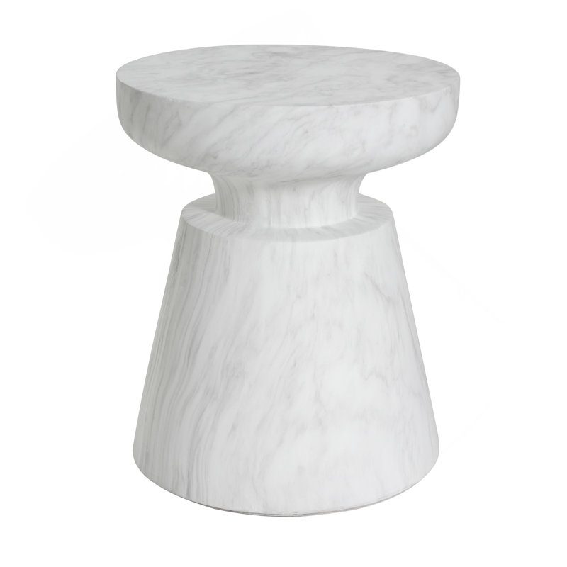 Table d'appoint d'extérieur en travertin Ponti, blanc