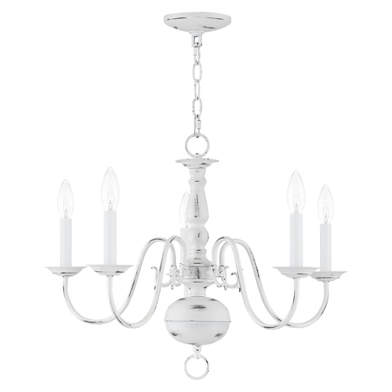 Lustre classique à 6 lumières de style bougie Benedetto, Blanc antique, 5