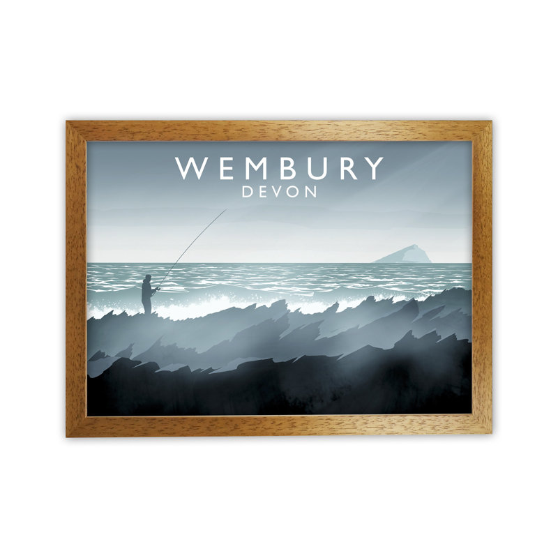 Wembury by Richard O'Neill - Print, Brown Framed, 46cm H x 63cm W x 3cm D