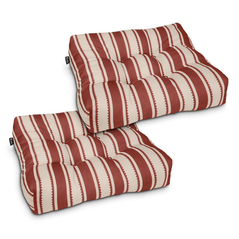Bergholt Patio Seat Cushion, 19in. W, Brick Sedona Stripe