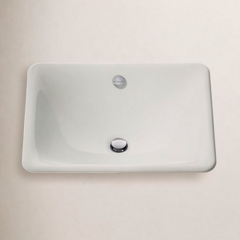 Iron Plains Dual-Mount Bathroom Sink, Sea Salt
