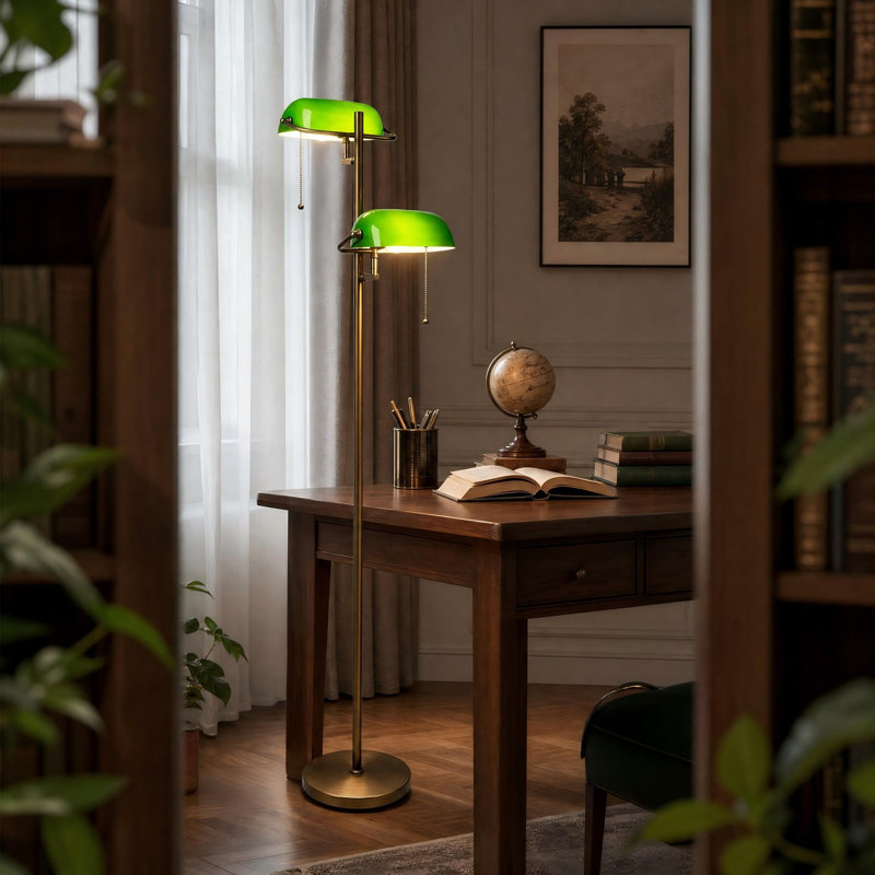  Lampe sur pied Green Glass Bankers