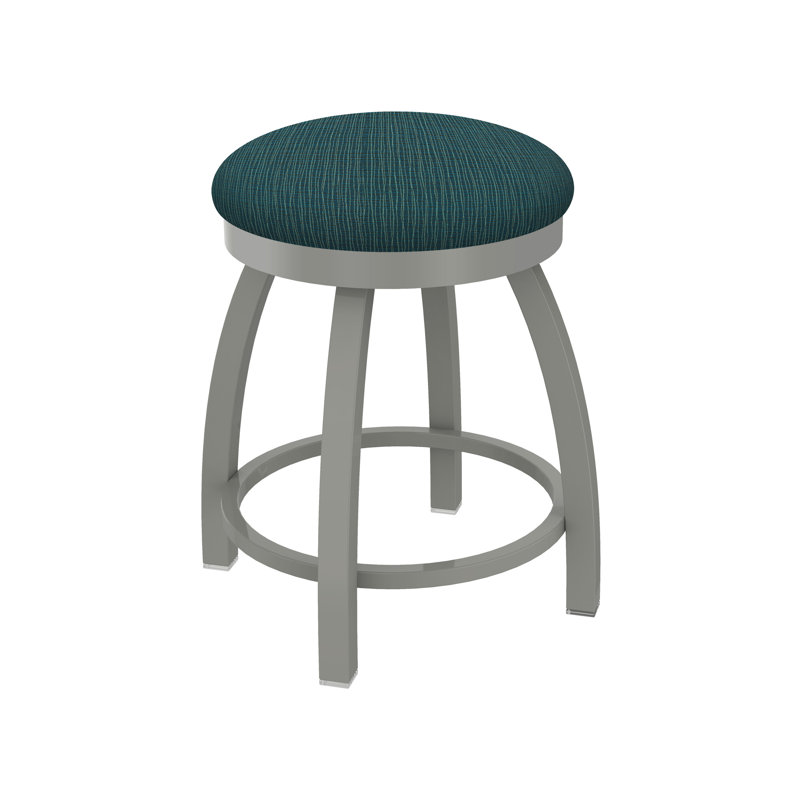 Tabouret de coiffeuse pivotant avec siège rembourré 802 Misha, Nickel anodisé, Tissu - marée graphique