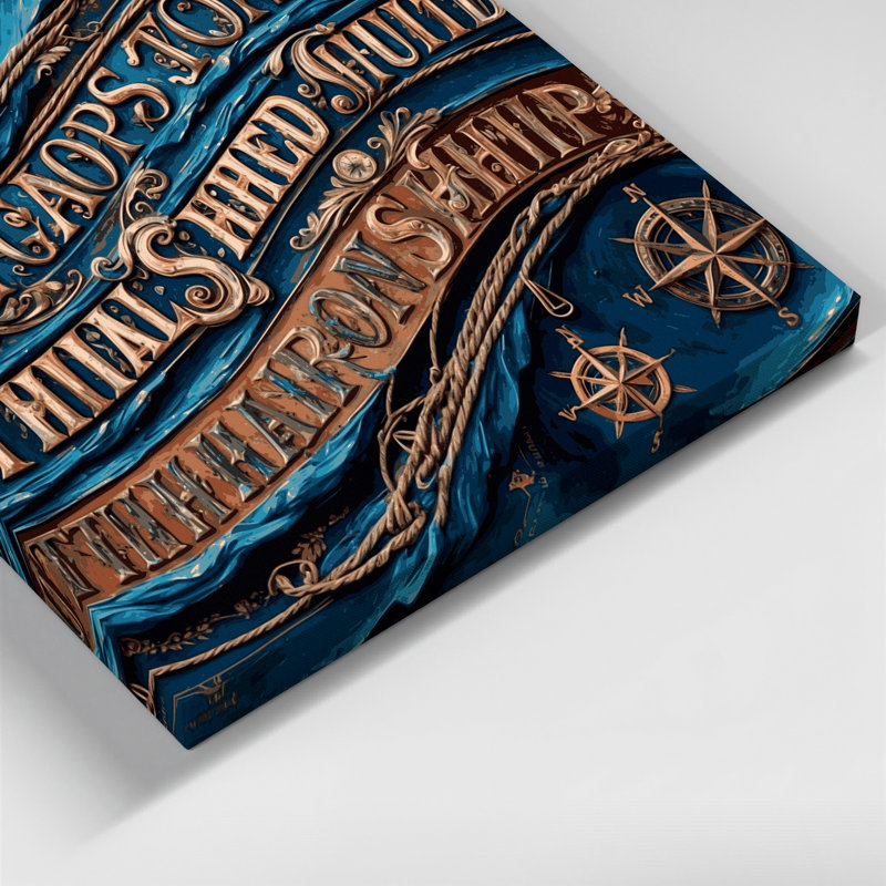 Art nautique sur toile gris, H 8 po x l 8 po