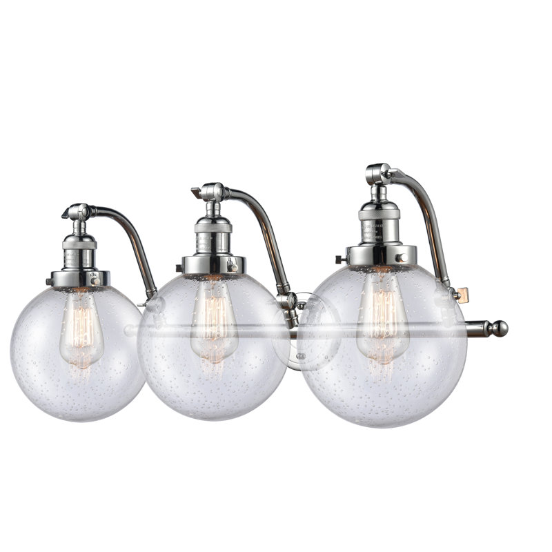 Éclairage de salle de bain à intensité variable 3 lumières Zarmayr, Ampoule DEL 6 watts Vinage, Grainé, Chrome poli