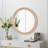 27.5 Inches Round Wall Mirror For Bathroom Vanity, Wooden Farmhouse Circle Mirrors For Bedroom, Entryway, Living Room, Kithen Whitewash Edge Decorative Mirror For Home, Office