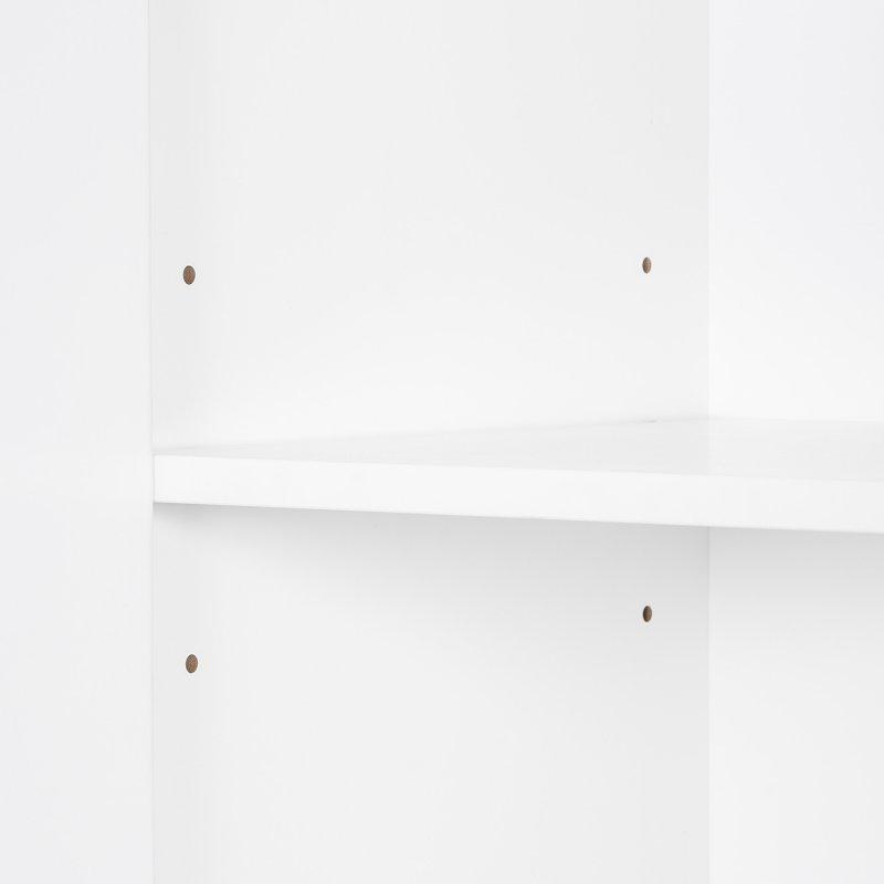 White Bathroom Cabinet With Two Laundry . Construction, Painted. Adjustable Shelf For Customizable Organization. Doors & Drawer Personalized Space Quality , Maximized Storage Capacity. All Your Items
