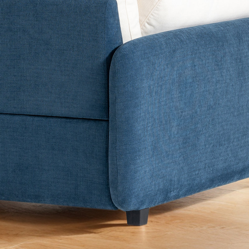 50'' W Oversized Armchair Deep Seat Single Sofa Accent Chair with Pillows for Living Room, White/Blue