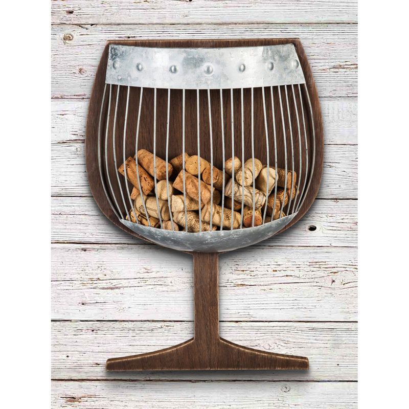 Porte-bouteilles en bois et métal