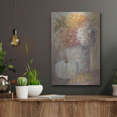 «Gather & Be Thankful» par Pam Britton, art mural en métal, 16 po x 24 po