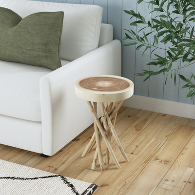 Selah Solid Wood Pedestal End Table by Sand & Stable