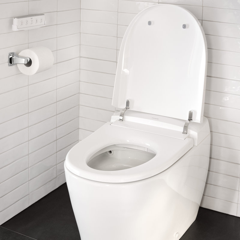 5-Series Electronic Toilet with Elongated Seat and Remote