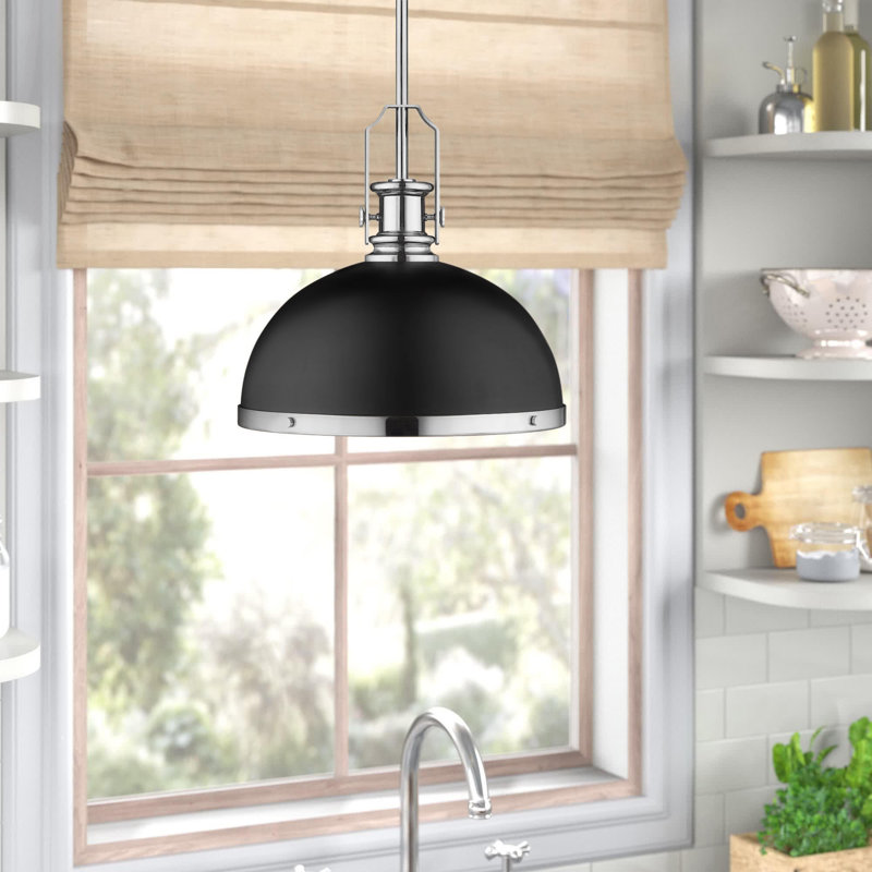 Enola 1 - Light Single Pendant, Chrome, Matte Black