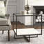 Harlow Glass Top Cross Legs End Table with Storage