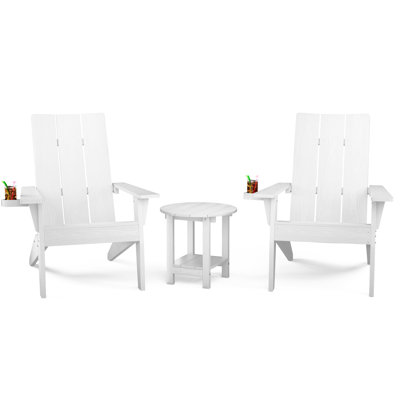 Caddo Plastic Adirondack Chair with Table