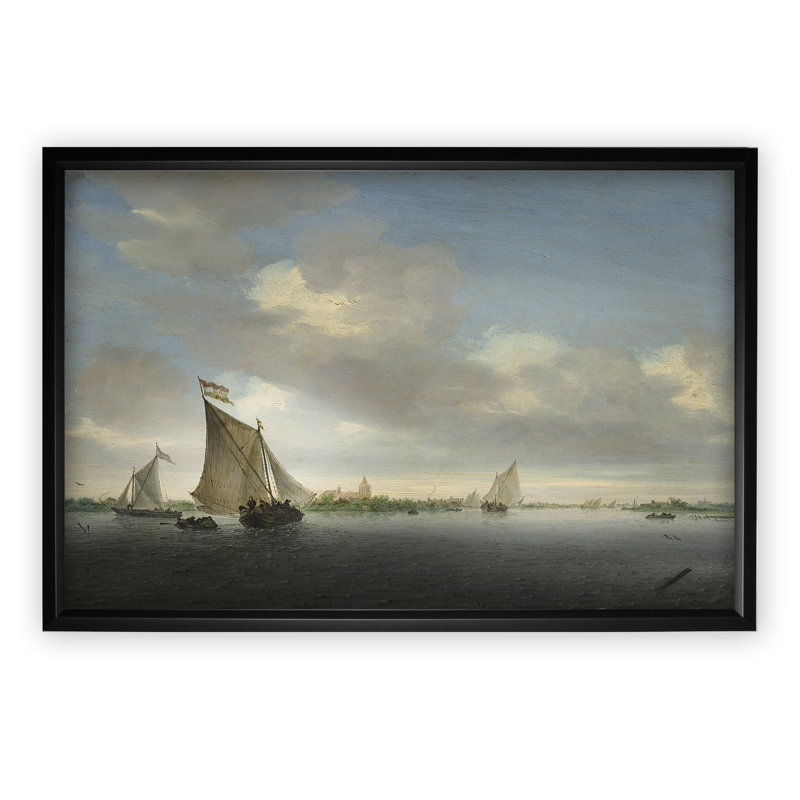 « after the rain », reproduction de peinture à l’huile, H 27 po x l 39 po x P 2 po, Cadre noir, Pas de tapis