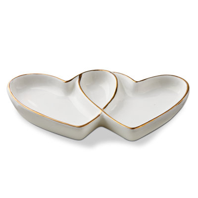 Sweetheart Trinket Dish White Multi Earthenware Everyday