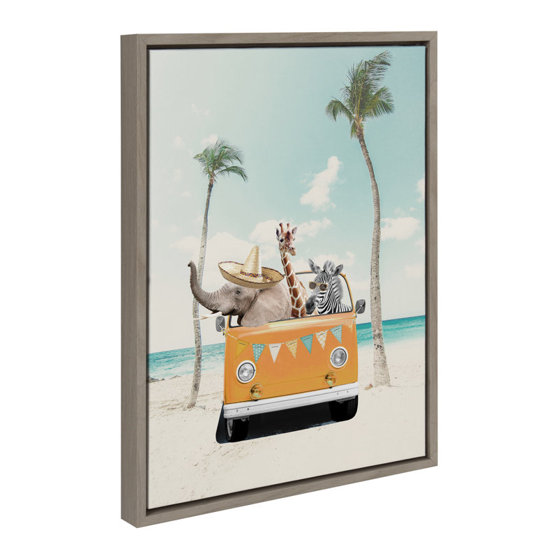 Beach Adventures by July Art Prints Framed Canvas Wall Art Print