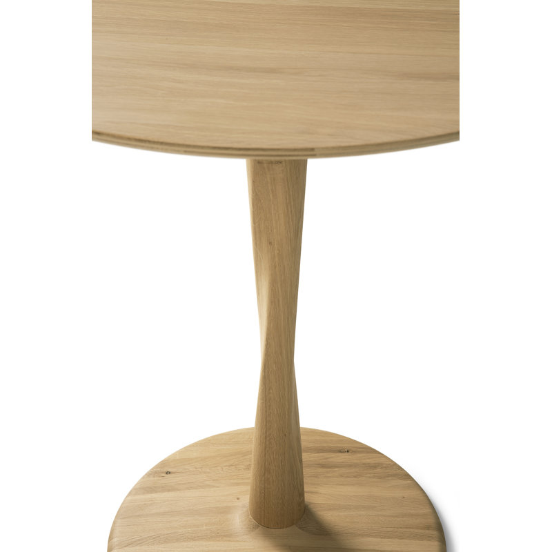 Torsion Solid Oak Dining Table, 27" H x 27.5" L x 27.5" W, Oak