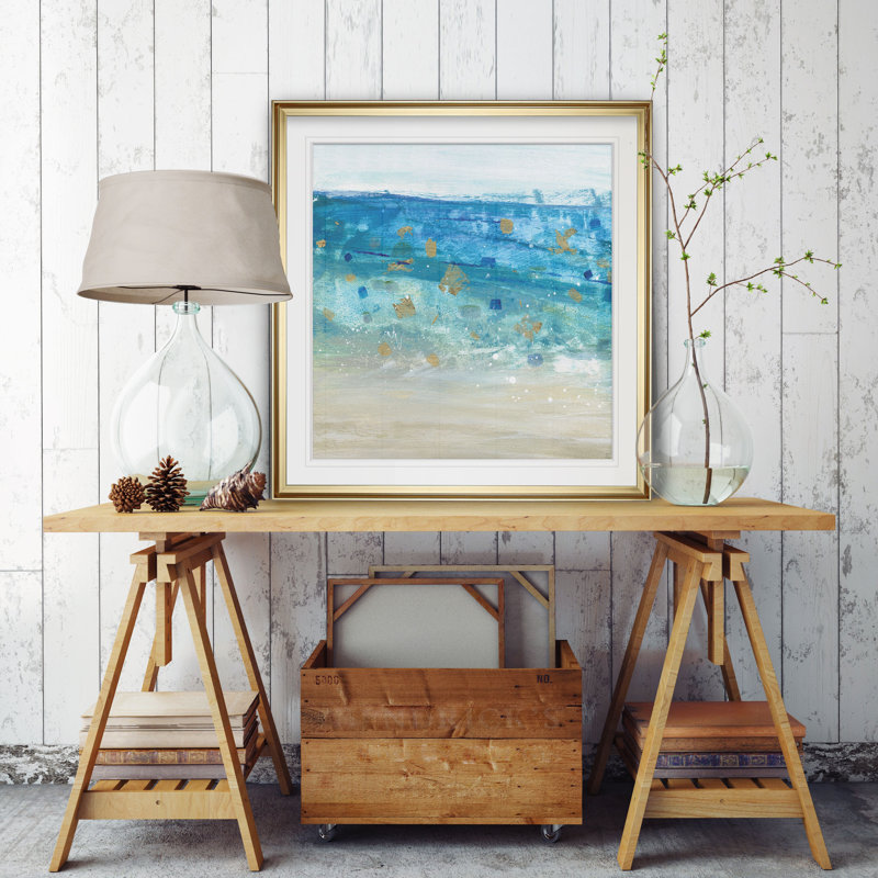 «Sea Glass Summer II», reproduction, H 23 po x l 23 po x P 1,5 po, Cadre doré