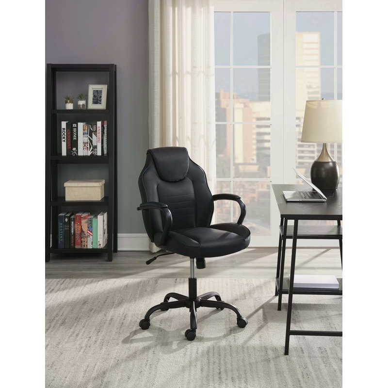 Chaise de bureau en similicuir, Noir
