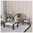 3-Piece Coffee Table,Square Glass Tea Table-90870841