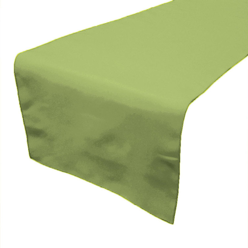 Ollig Rectangle Polyester Table Runnner, Tea Green, 144" x 12" 