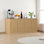 Buffet en bois naturel de 62,60 po de largeur avec 4 portes et tablettes, buffet de rangement polyvalent pour la cuisine, le salon ou le couloir