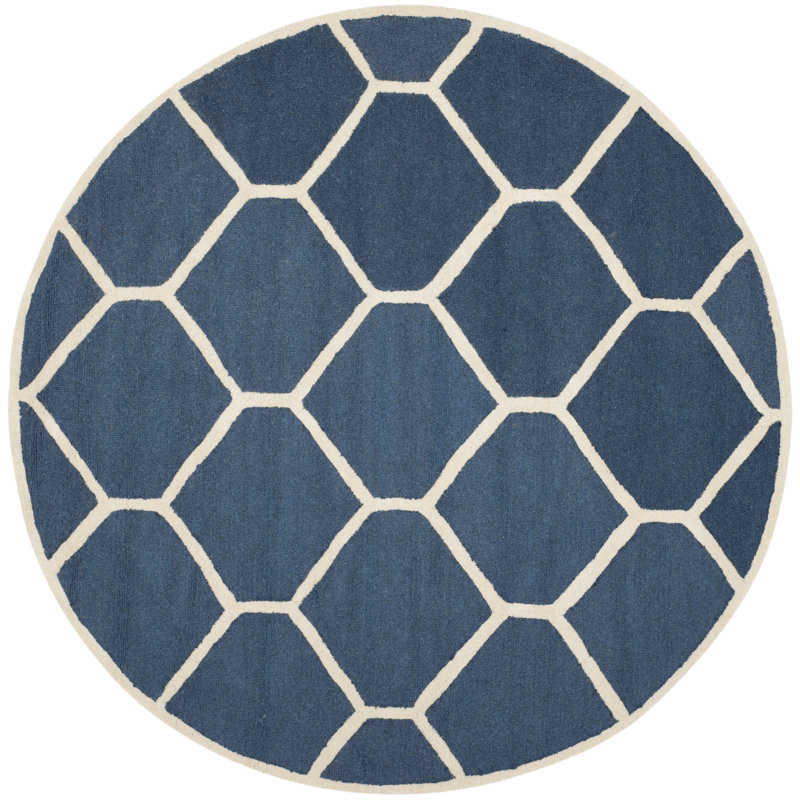 Cambridge Hand Tufted Wool Geometric Rug, Round 6'