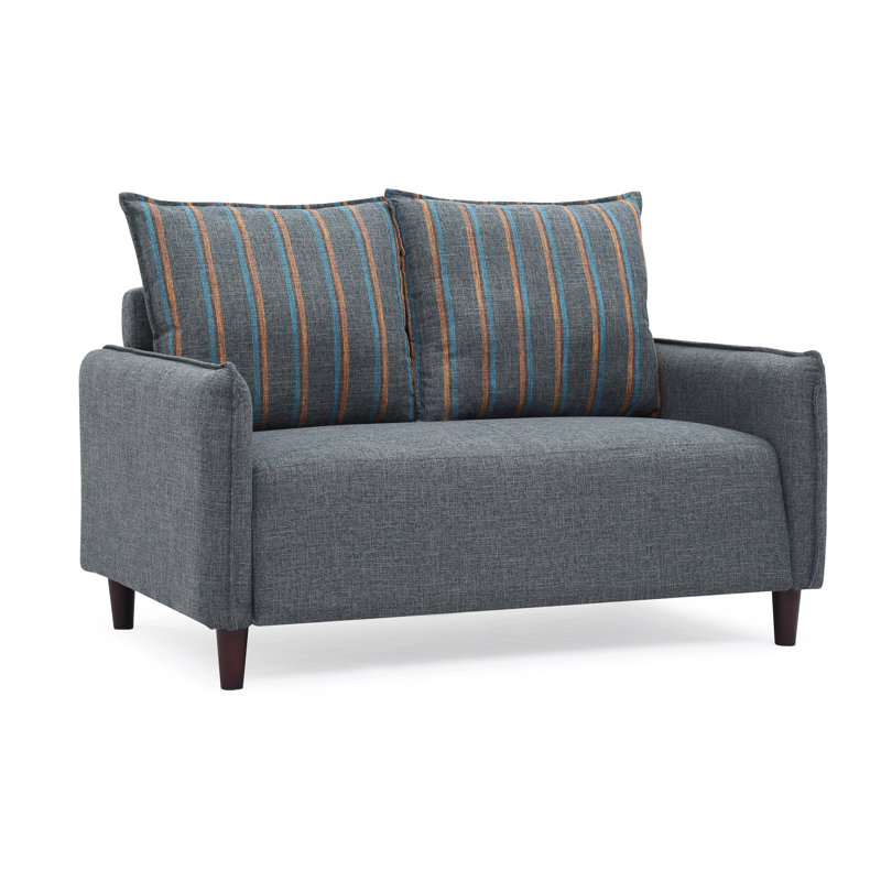 Holmsten Upholstered 51.6'' Loveseat, Dark Gray