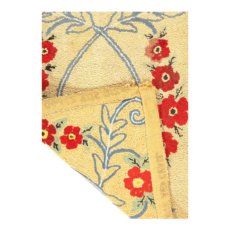 Tapis crocheté antique américain 2 pi x 3 pi