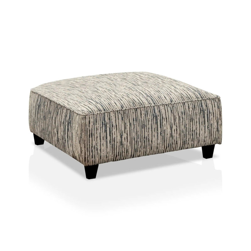 38.5" W Transitional Ottoman, Stripe Multi