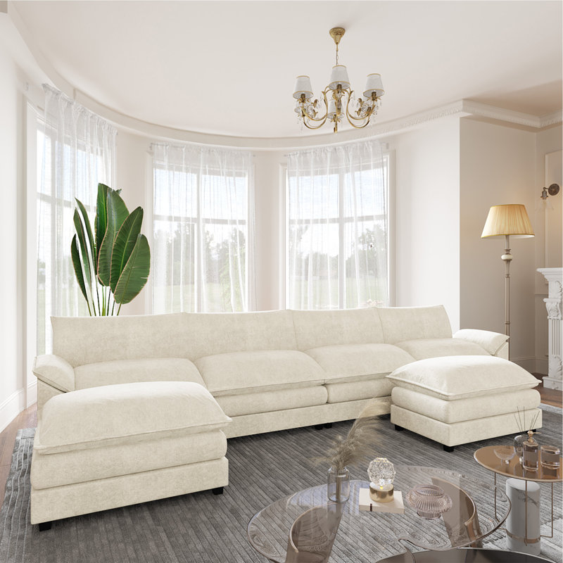 Gabiel 6 - Piece Upholstered Sectional, White