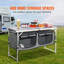 Table de camping, table de camping pliante à montage rapide avec sac de transport, 3 hauteurs réglables, table de camping en panneau de fibres à densité moyenne, idéale pour les pique-niques en plein air, les barbecues, le camping et les voyages en véhicule récréatif