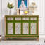 Banc de rangement vert en bois manufacturé