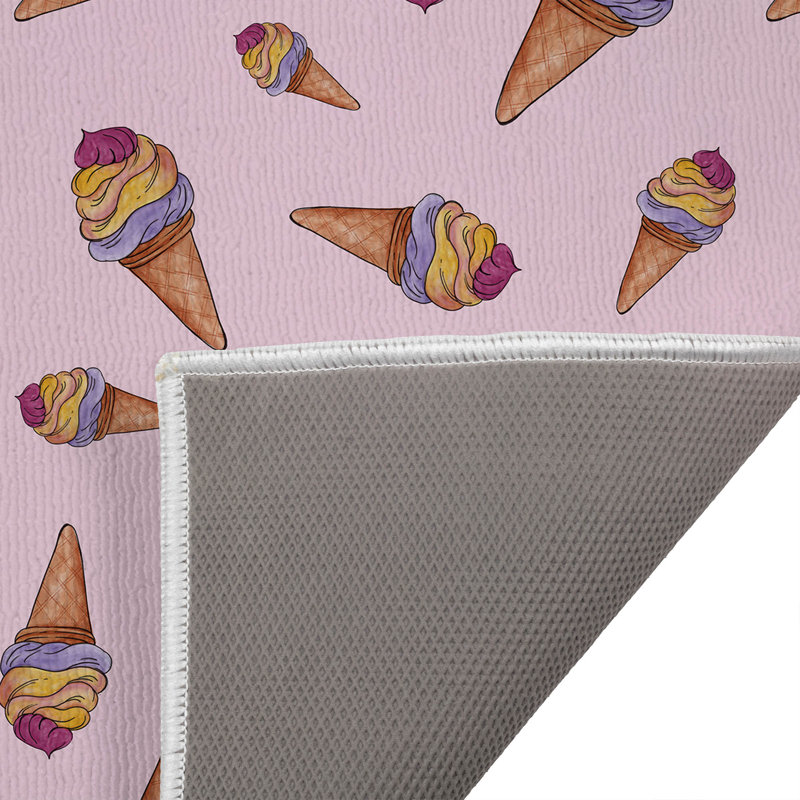 Summer Ice cream Outdoor Doormat, 24" W x 17" L, Pink